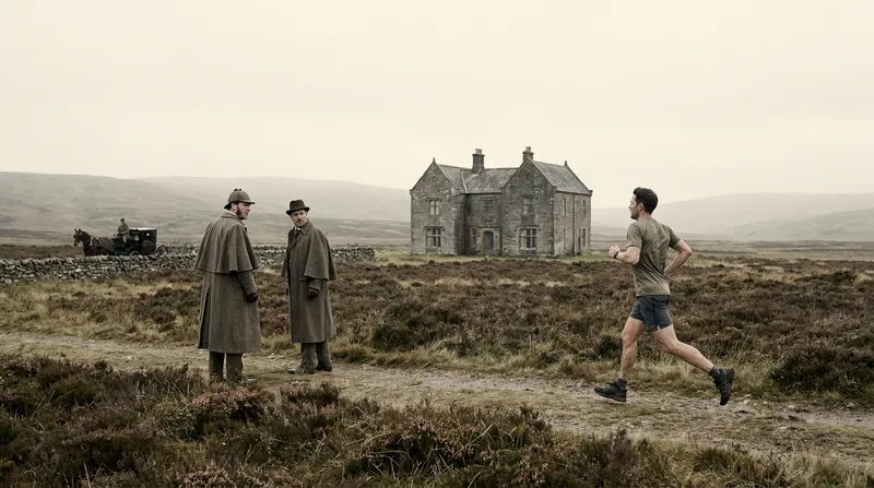 The Hound of the Baskervilles — key art: a present-day runner inside the world of the book