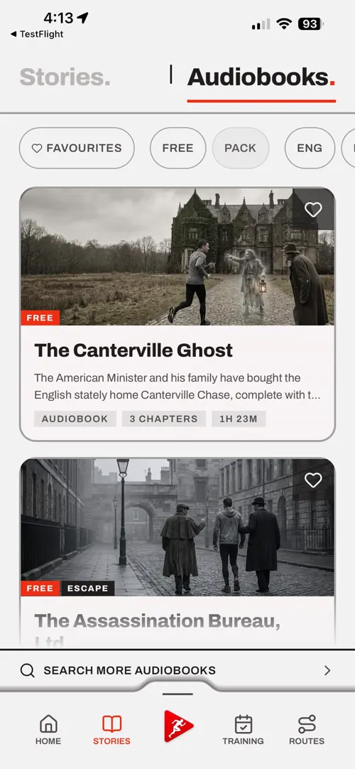 A screen of the Choose The Run app