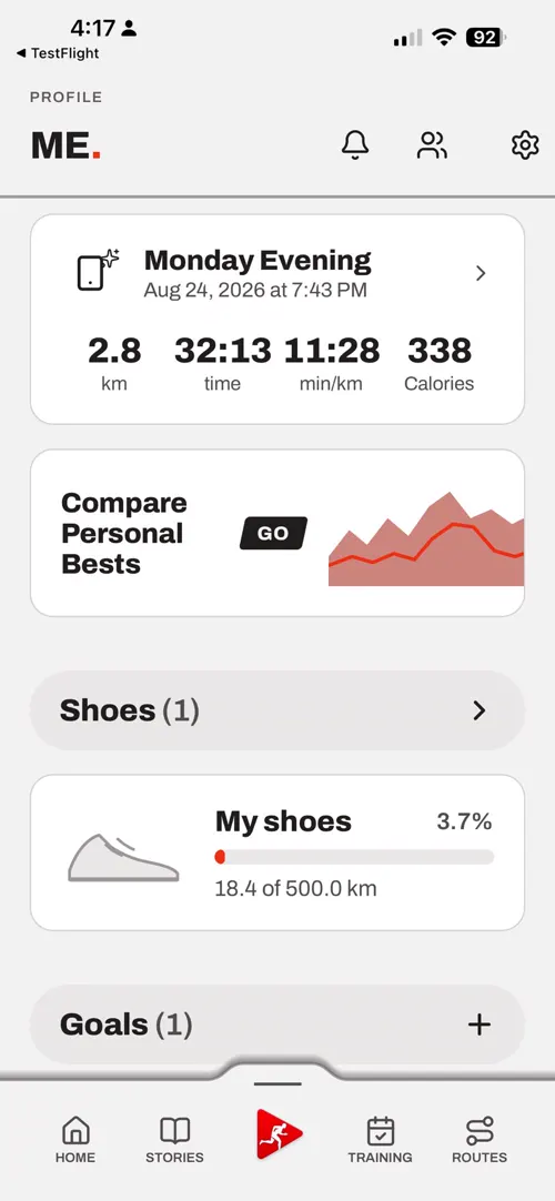 A screen of the Choose The Run app